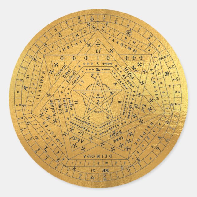 Adesivo Redondo Arcanels Seal, Deus Seal, Sigillum Dei Aemeth (Frente)