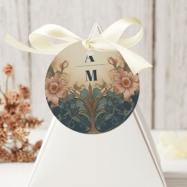 Adesivo Redondo Arch Arch Nouveau Wedding Elegante (Criador carregado)