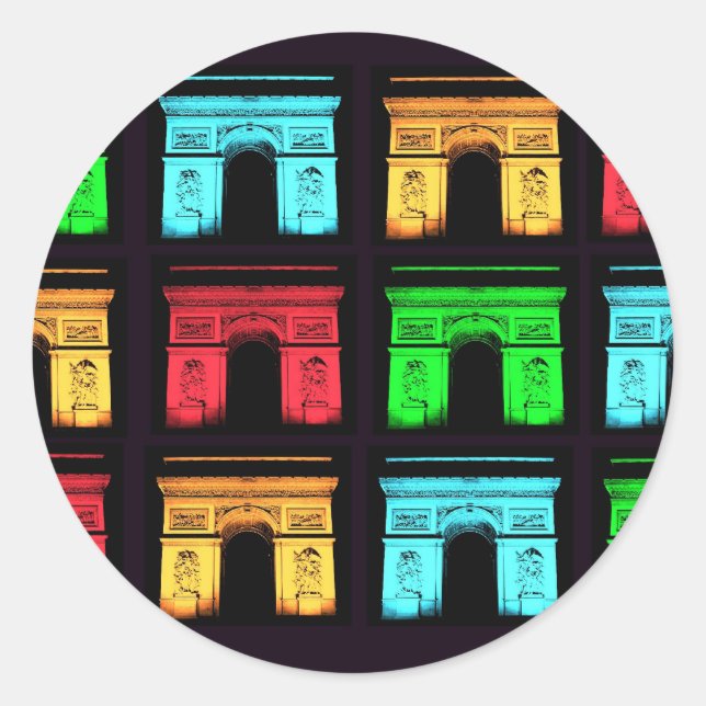 Adesivo Redondo Arch De Triumph Collage (Frente)