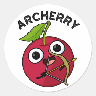 Adesivo Redondo Archerry Funny Fruta Archery Pun