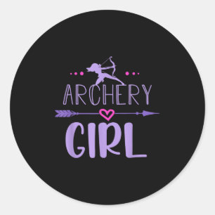 Adesivo Redondo Archery Girl Engraçado Female Archer Citação Arco 