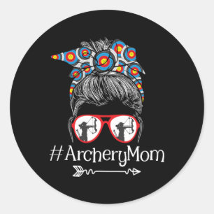 Adesivo Redondo Archery Mãe - Dia de as mães Bowhunter Archer Bowm
