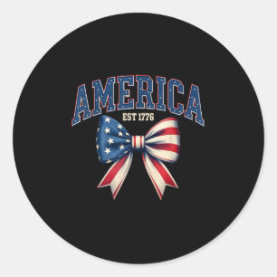 Adesivo Redondo Arco Americano Est 1776 Coquette American Flag 4t