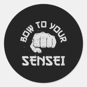 Adesivo Redondo Arco Ao Seu Sensei Engraçado Karate Artes Marciais