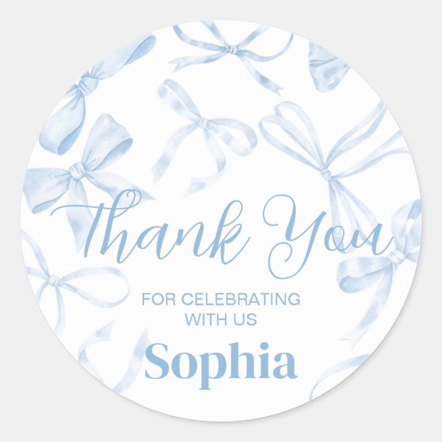 Adesivo Redondo Arco azul doce 16ª Festa de aniversário (Frente)