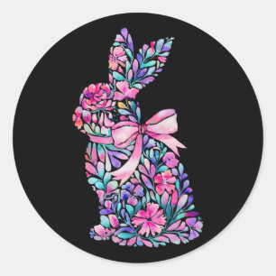 Adesivo Redondo Arco Bonita De Páscoa Floral Cony Coquette Meninas