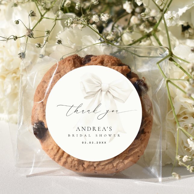 Adesivo Redondo Arco Branco Elegante Rascunho de Casamento Agradec (Criador carregado)