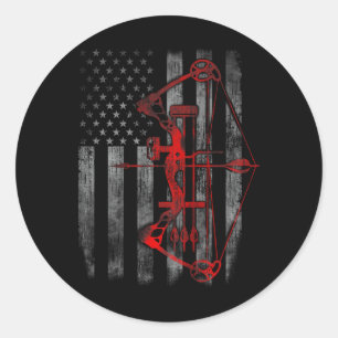 Adesivo Redondo Arco Caça à Bandeira Arqueiro Engraçado Presente d