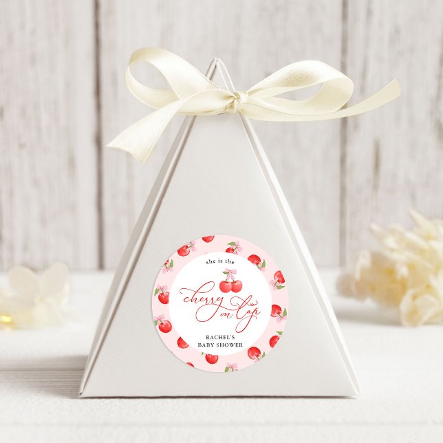 Adesivo Redondo Arco Cherry no Top Baby Girl Chá (Criador carregado)