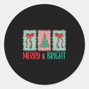 Adesivo Redondo Arco Coquete Merry And Bright Menina Árvore de Nat