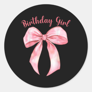 Adesivo Redondo Arco Coquette Birthday Girls Aestética Girly Birth