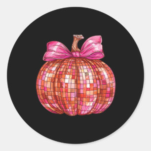 Adesivo Redondo Arco Coquette Disco Ball Pumpkin Cute Girly Hallow