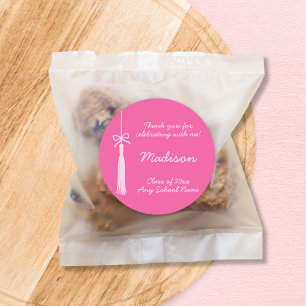 Adesivo Redondo Arco Coquette Formando Tassel Pink 2025 Graduação