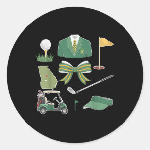 Adesivo Redondo Arco Coquette Mestrados Torneio De Golfe Gráfico P