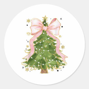 Adesivo Redondo Arco Coquette Natal Árvore Feriado Feriado Girasso