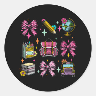 Adesivo Redondo Arco Coquette Student Teacher Life First Day Back 