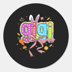 Adesivo Redondo Arco Coquette vovó Bunny Gigi Páscoa Boho Floral