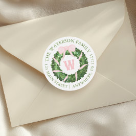 Adesivo Redondo Arco Cor-de-Água Rosa Cinza Traço de Natal Present