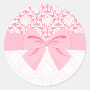 Adesivo Redondo Arco cor-de-rosa elegante feminino do envoltório