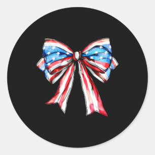 Adesivo Redondo Arco Da Coquette Patriotic Usa Flag Feliz 4 De Jul