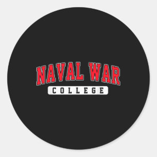 Adesivo Redondo Arco Da Faculdade De Guerra Naval Vintage Para Mul