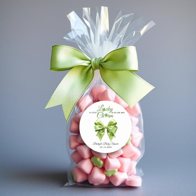 Adesivo Redondo Arco de charme, chá de fraldas de dia de Patrick (Criador carregado)