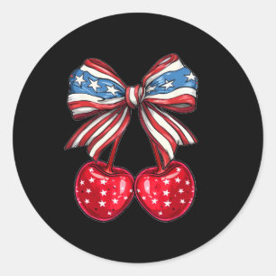 Adesivo Redondo Arco de Cherry Patriótico Americano Bandeira 4t