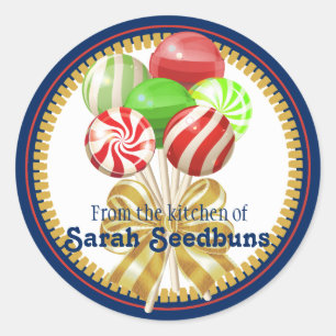 Adesivo Redondo Arco de confeitaria doce de Natal