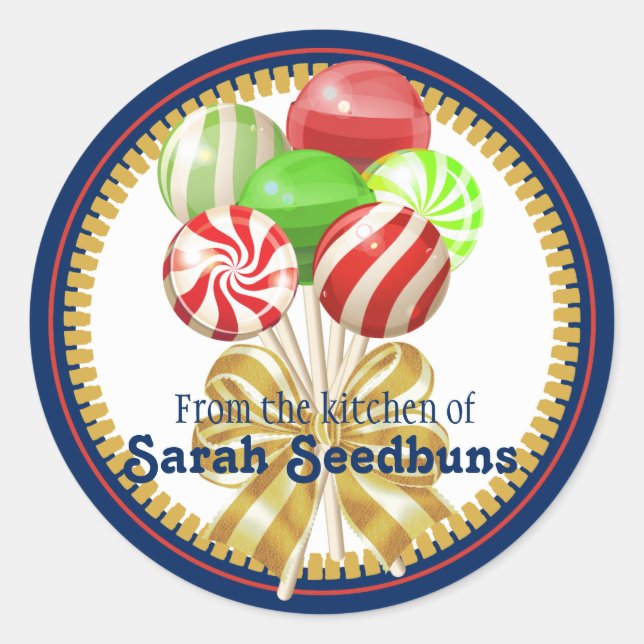 Adesivo Redondo Arco de confeitaria doce de Natal (Frente)