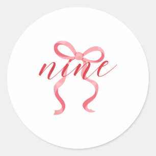 Adesivo Redondo Arco de Coquete Pink Girl de 9 Anos de Idade Anive