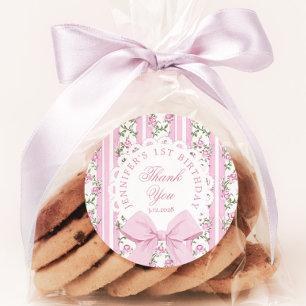 Adesivo Redondo Arco de Coquetes Floral do Love Shack Um Aniversár