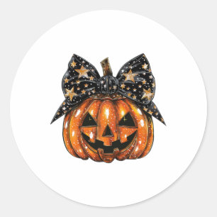 Adesivo Redondo Arco de coquetes fofinho Pumpkin Mulheres de Hallo