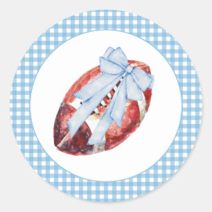 Adesivo Redondo Arco de futebol Blue & White Gingham