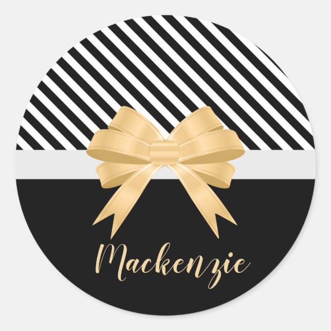 Adesivo Redondo Arco de Goldem Black White Strips (Frente)