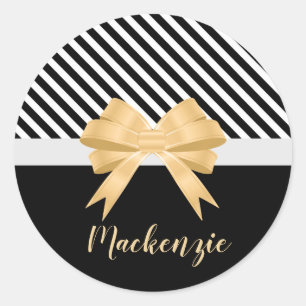 Adesivo Redondo Arco de Goldem Black White Strips