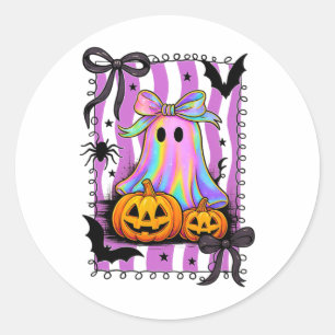 Adesivo Redondo Arco de Halloween Camisa Cute Skull Pumpkin Docinh