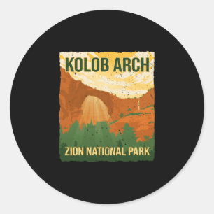 Adesivo Redondo Arco de Kolob parque nacional zion caminhada acamp