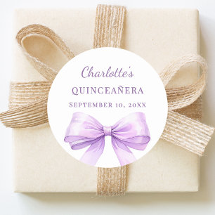 Adesivo Redondo Arco de lavanda para Quinceanera