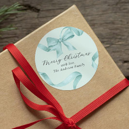 Adesivo Redondo Arco de Natal Azul Verde