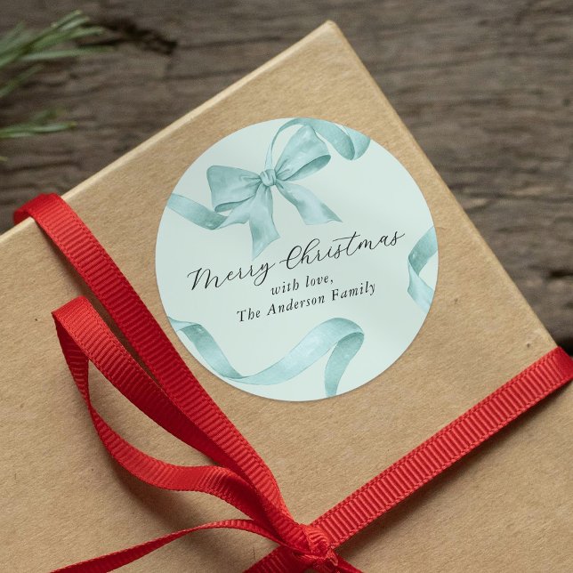 Adesivo Redondo Arco de Natal Azul Verde (Criador carregado)