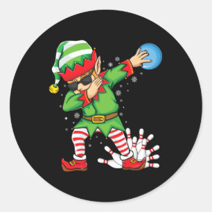 Adesivo Redondo Arco De Natal Da Boliche Elf Dabbing Ll E Pins Do