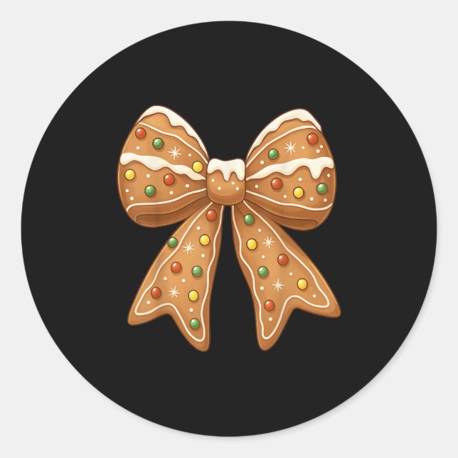 Adesivo Redondo Arco de Natal do Gingerbird Bonito Pão de Natal (Frente)