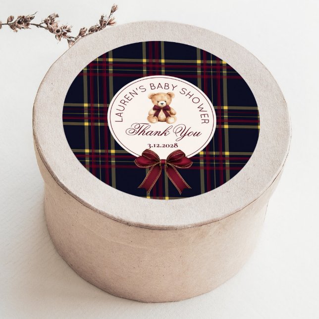 Adesivo Redondo Arco de Natal do Polo Teddy Bear Obrigado (Criador carregado)