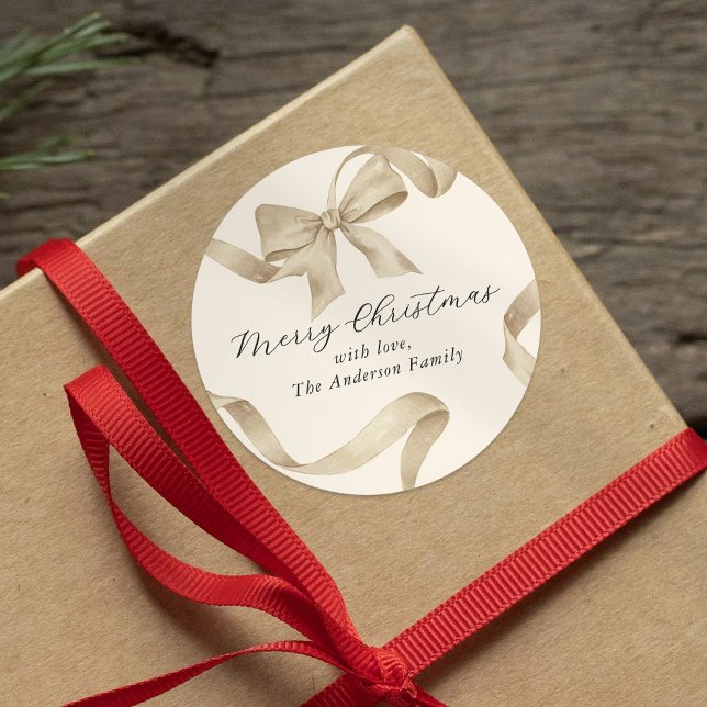 Adesivo Redondo Arco de Natal Dourado Creme (Criador carregado)