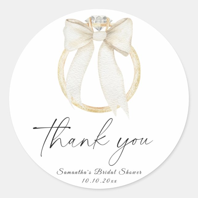 Adesivo Redondo Arco de Noiva Ela está se casando Chá de Panela ob (Frente)