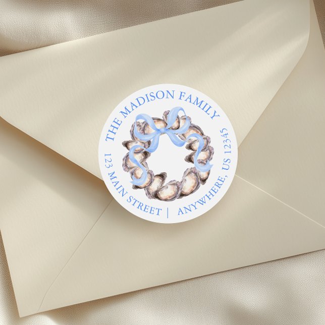 Adesivo Redondo Arco de ostra costeira de pré-disquete Endereço de (Criador carregado)