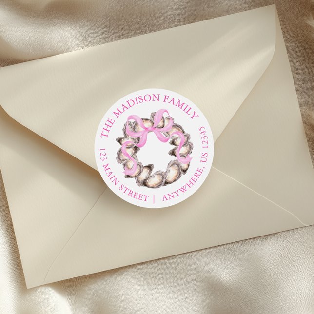 Adesivo Redondo Arco de ostra costeira de pré-disquete Endereço de (Criador carregado)