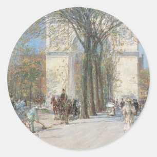 Adesivo Redondo Arco de Washington, Primavera por Frederick Childe