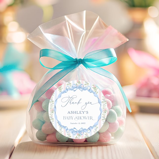 Adesivo Redondo Arco Floral Vintage - Obrigado (Criador carregado)