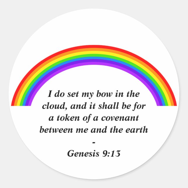 Adesivo Redondo Arco-íris, (Frente)